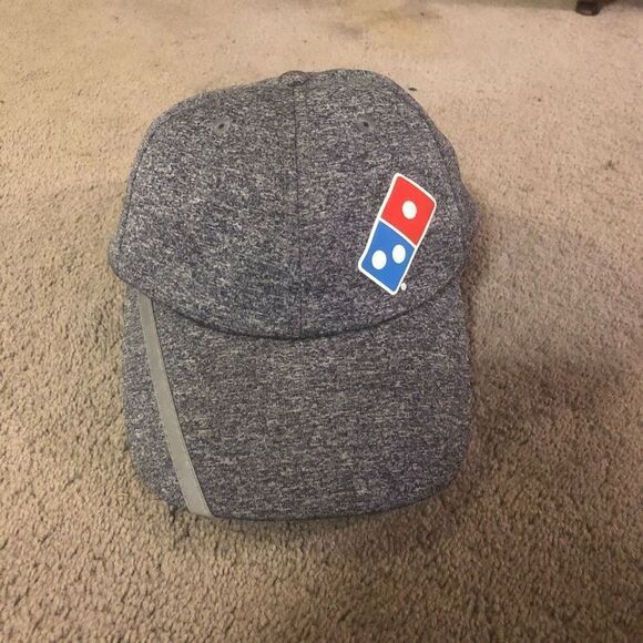 DOMINO’S PIZZA DELIVERY UNIFORM GREY BALL CAP REFLECTIVE ADJUSTABLE - Picture 1 of 5